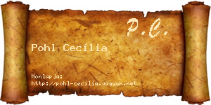 Pohl Cecília névjegykártya